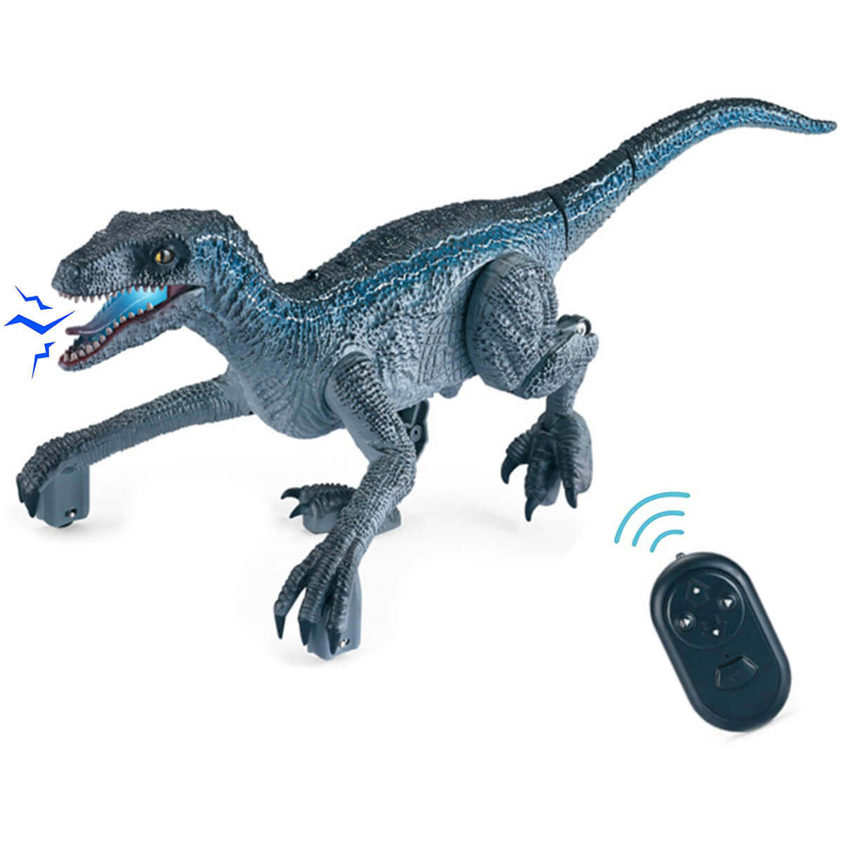 RC Velociraptor Dinosaur Toy with LED Lights & Roaring Sounds - Jurassic Fun - www.Shopthatapp.com
