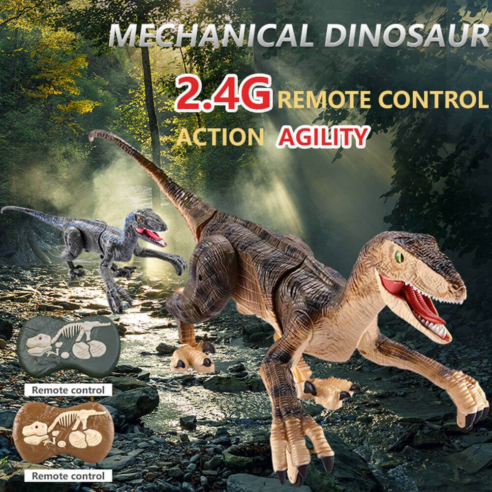RC Velociraptor Dinosaur Toy with LED Lights & Roaring Sounds - Jurassic Fun - www.Shopthatapp.com