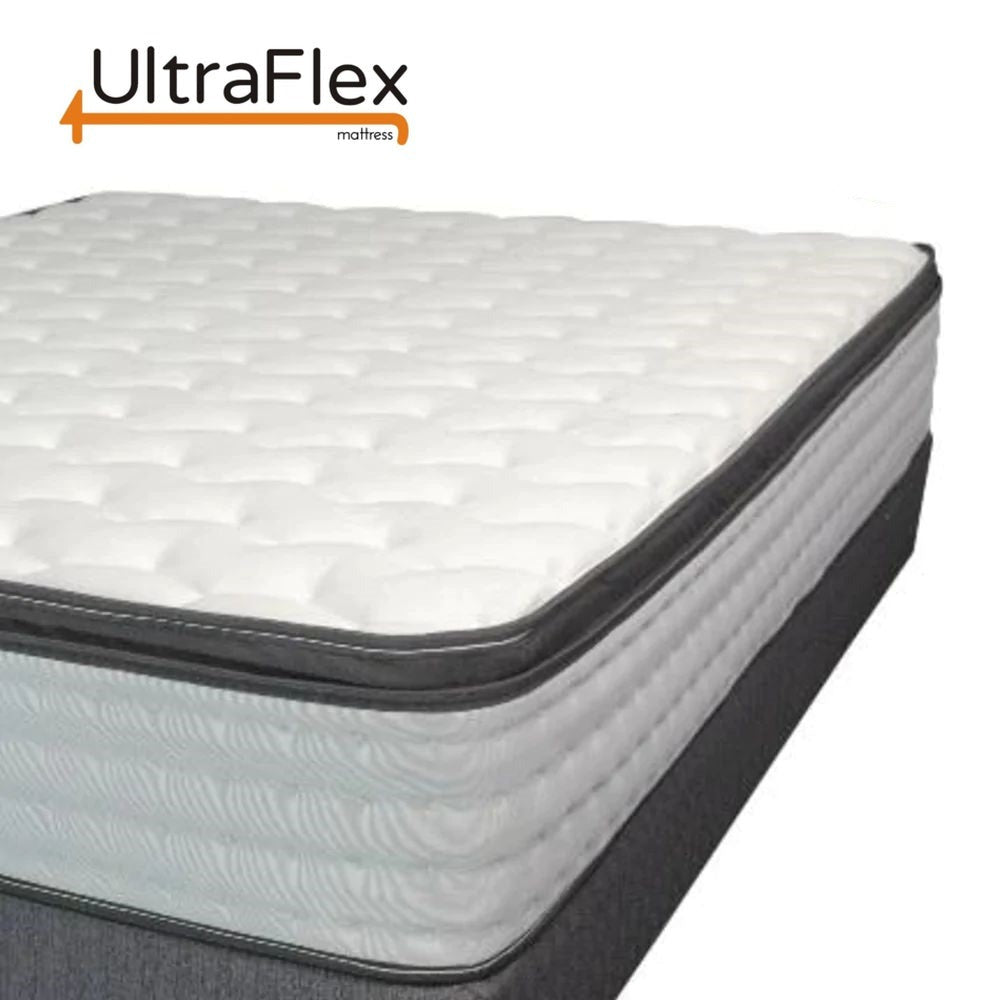 Ultraflex LUSH- 12" Orthopedic Eurotop Pocket Coil Premium Foam Encased, Eco-friendly Hybrid Mattress (Made in Canada) with Waterproof Mattress Protector - www.Shopthatapp.com