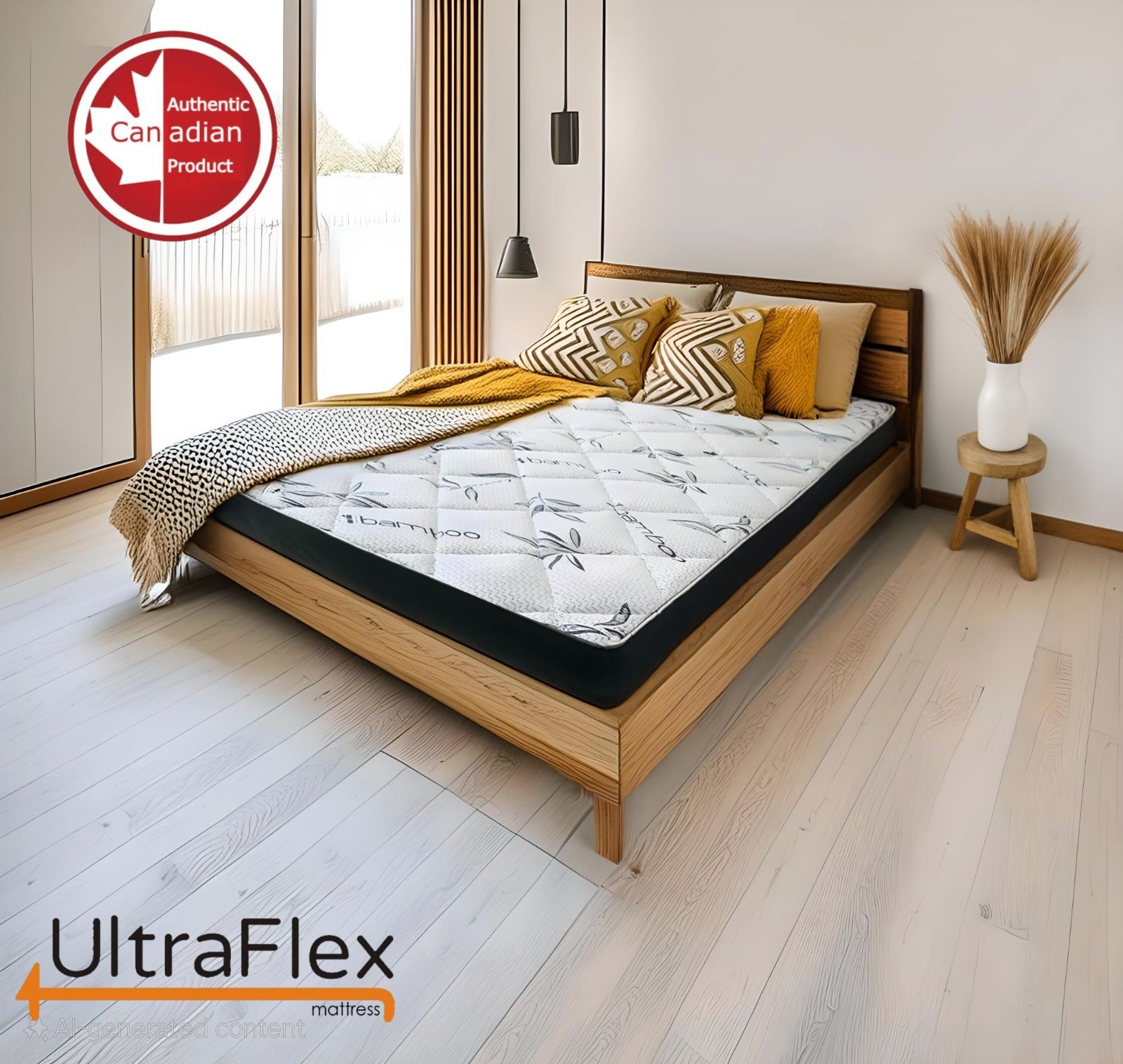 UltraFlex DreamEasy - Canadian-Made Medium Firm Gel Infused Comfort with Quilted Top, Pressure Relief, Cooling Technology, Bamboo Cover, CertiPUR-US® Certified Foam (Made in Canada) - www.Shopthatapp.com