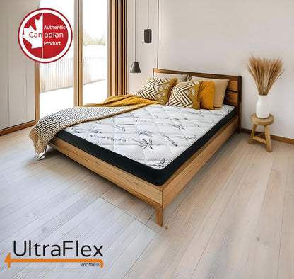 UltraFlex DreamEasy - Canadian-Made Medium Firm Gel Infused Comfort with Quilted Top, Pressure Relief, Cooling Technology, Bamboo Cover, CertiPUR-US® Certified Foam (Made in Canada) - www.Shopthatapp.com