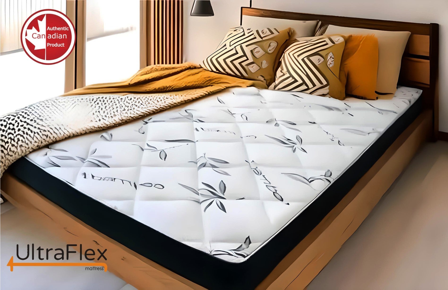 UltraFlex DreamEasy - Canadian-Made Medium Firm Gel Infused Comfort with Quilted Top, Pressure Relief, Cooling Technology, Bamboo Cover, CertiPUR-US® Certified Foam (Made in Canada) - www.Shopthatapp.com