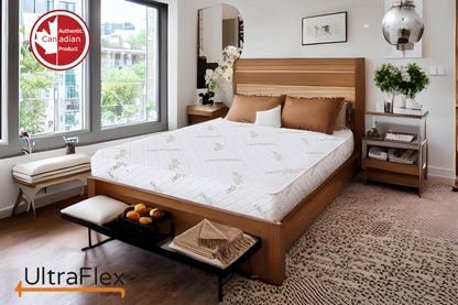 UltraFlex EcoZen- Medium Firm Reversible, CertiPUR-US® Certified Foam, Organic Bamboo Cover, Pressure Releiving, Cooling Gel Infused, Eco-Friendly Mattress ( Made In Canada ) - www.Shopthatapp.com