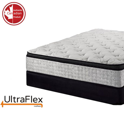 UltraFlex OASIS- 12” Hybrid Orthopedic Eurotop, Spinal Care Pocket Coil, Premium High Density Foam Encased, Pressure Relieving Comfort Foam and HDcoil Pocketed, Eco-Friendly Mattress (Made in Canada) With WaterProof Mattress Protector - www.Shopthatapp.com