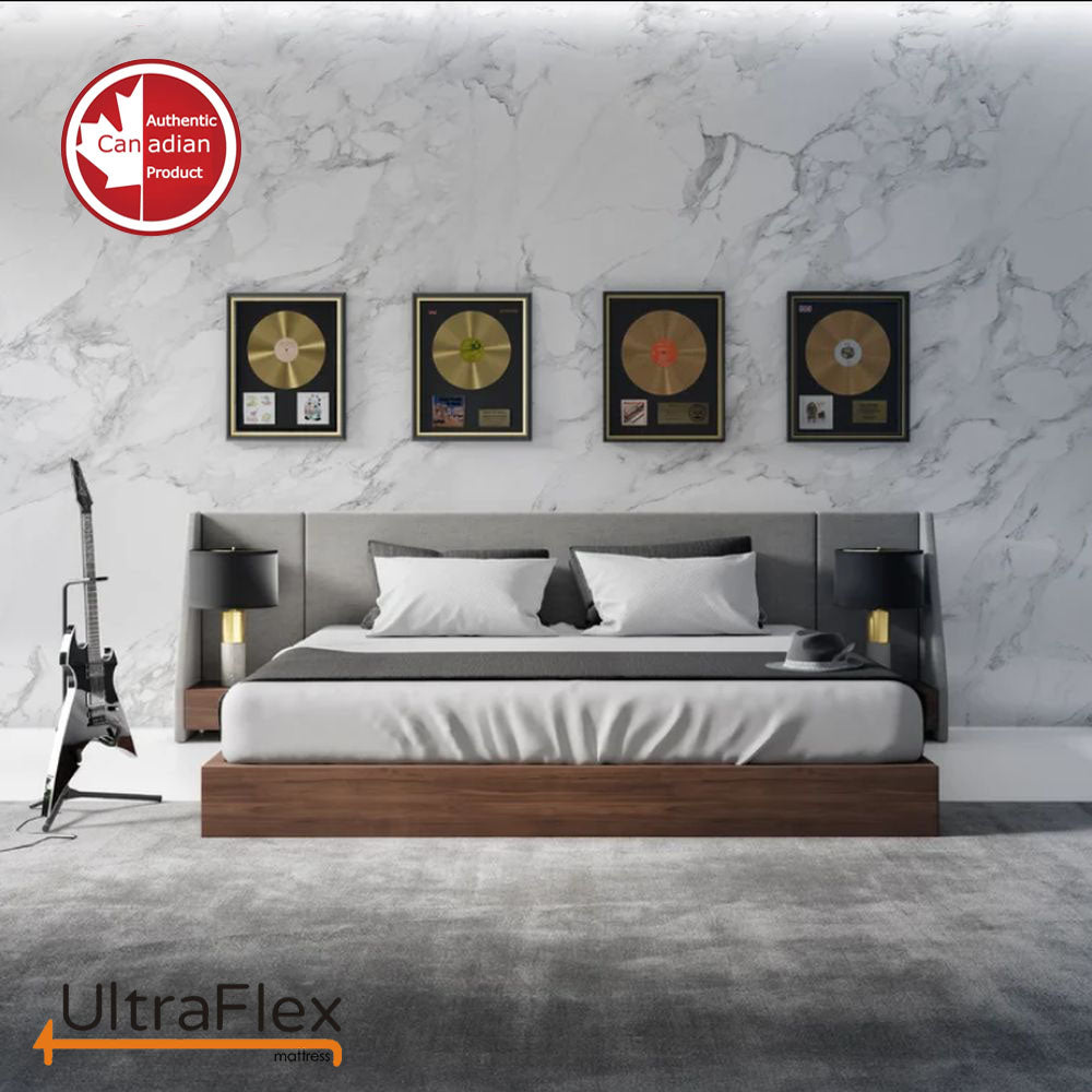 UltraFlex OASIS- 12” Hybrid Orthopedic Eurotop, Spinal Care Pocket Coil, Premium High Density Foam Encased, Pressure Relieving Comfort Foam and HDcoil Pocketed, Eco-Friendly Mattress (Made in Canada) With WaterProof Mattress Protector - www.Shopthatapp.com