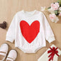Unisex Baby's Valentine's Day Three Series Of Love Long-sleeved Triangle Rompers - www.Shopthatapp.com