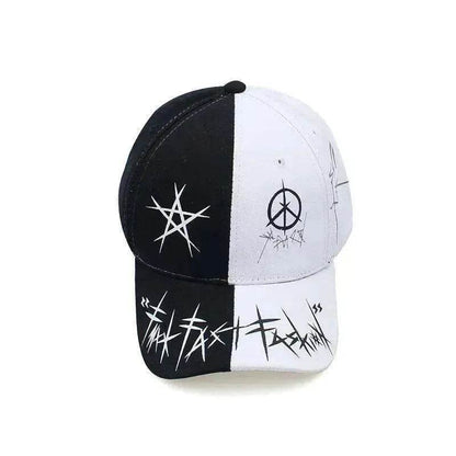 Unisex Casual Black And White Patchwork Hip Hop Fashion Hat - www.Shopthatapp.com
