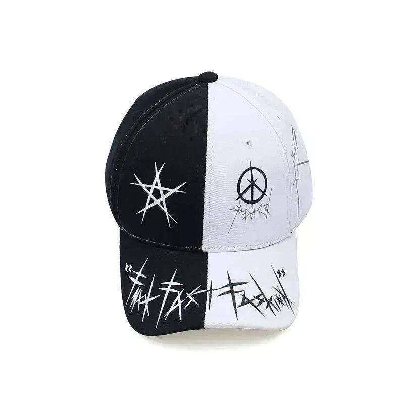 Unisex Casual Black And White Patchwork Hip Hop Fashion Hat - www.Shopthatapp.com #
