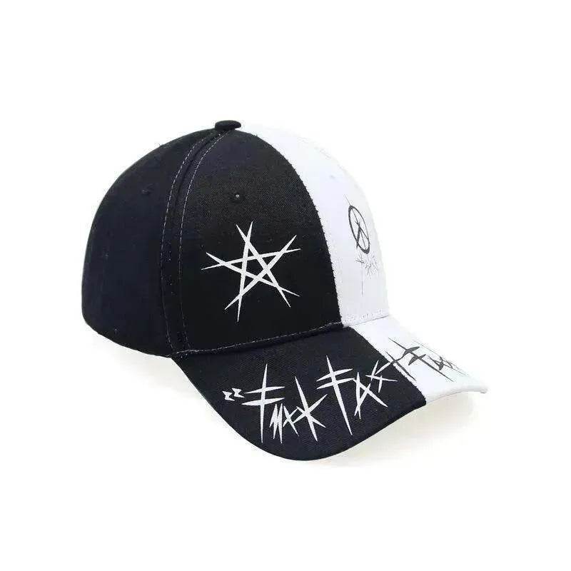 Unisex Casual Black And White Patchwork Hip Hop Fashion Hat - www.Shopthatapp.com #