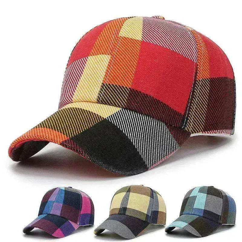 Unisex Outdoor Plaid Print Baseball Style Hat - www.Shopthatapp.com #