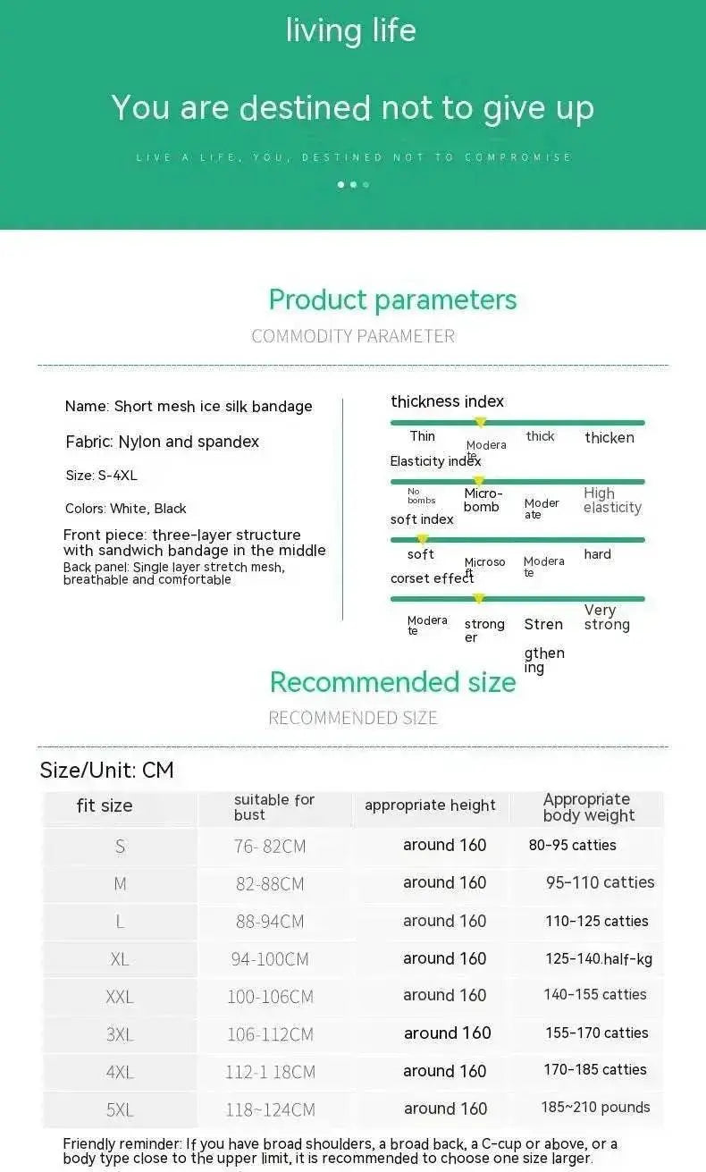 Unisex T Era Les Chest Cover Short Bandage shaping with Zipper - www.Shopthatapp.com