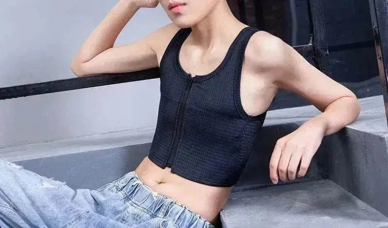 Unisex T Era Les Chest Cover Short Bandage shaping with Zipper - www.Shopthatapp.com