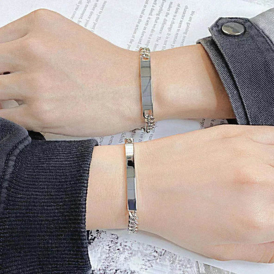 Unisex Titanium Steel Curved Plate Rose Gold Plated Bracelet - www.Shopthatapp.com