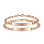Unisex Titanium Steel Curved Plate Rose Gold Plated Bracelet - www.Shopthatapp.com