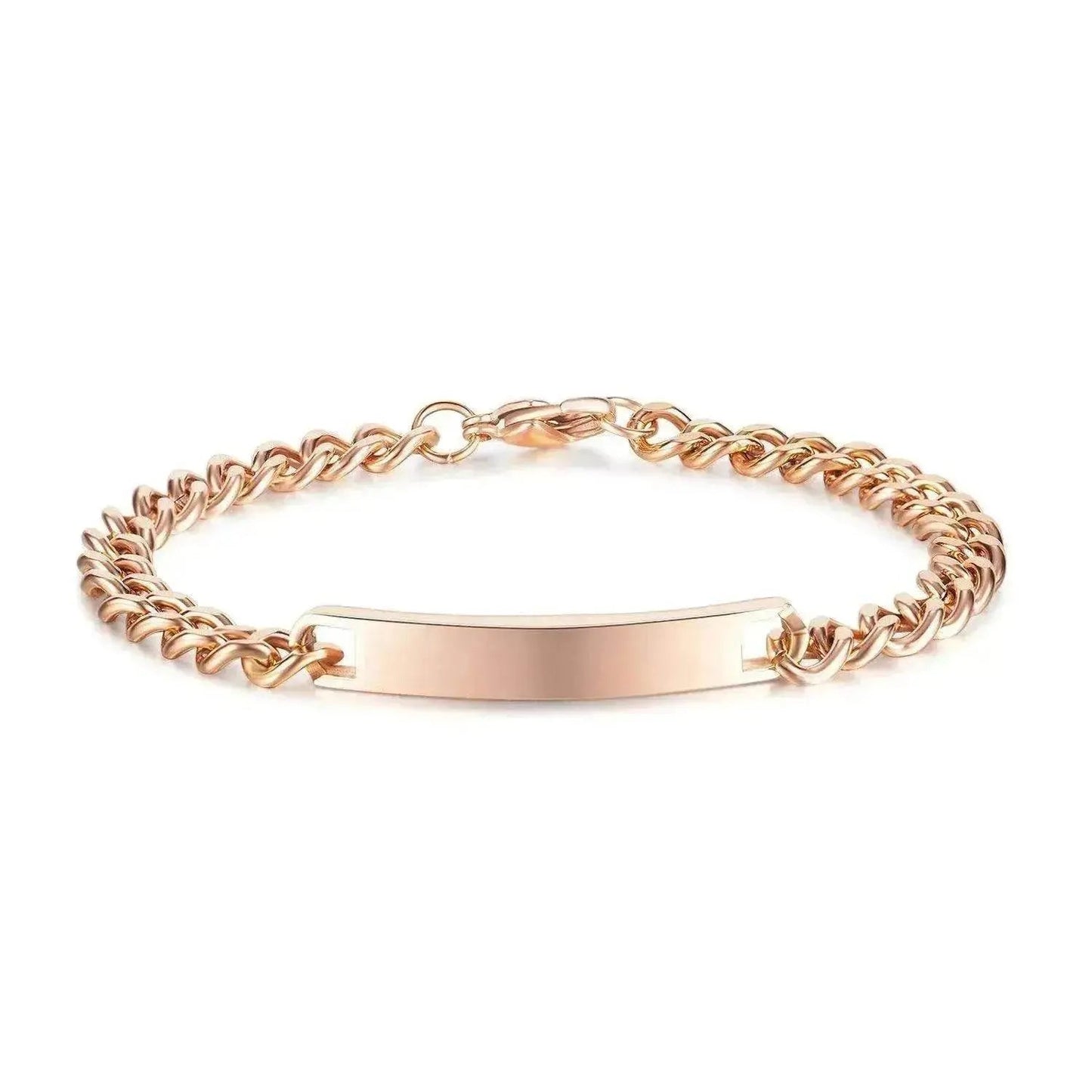 Unisex Titanium Steel Curved Plate Rose Gold Plated Bracelet - www.Shopthatapp.com