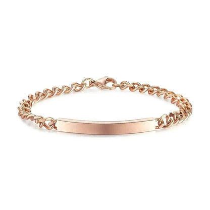 Unisex Titanium Steel Curved Plate Rose Gold Plated Bracelet - www.Shopthatapp.com