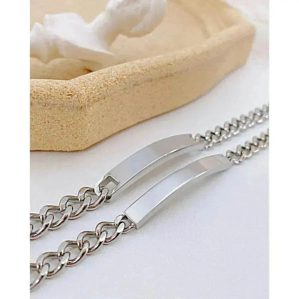 Unisex Titanium Steel Curved Plate Rose Gold Plated Bracelet - www.Shopthatapp.com