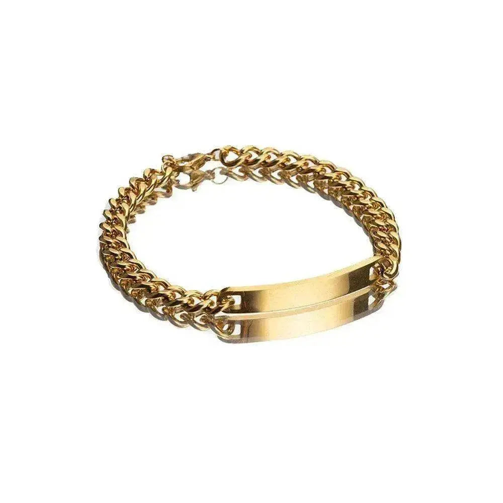 Unisex Titanium Steel Curved Plate Rose Gold Plated Bracelet - www.Shopthatapp.com
