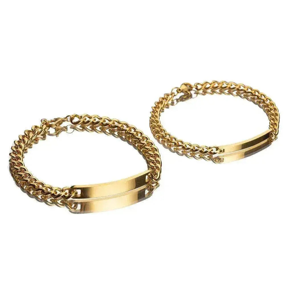 Unisex Titanium Steel Curved Plate Rose Gold Plated Bracelet - www.Shopthatapp.com