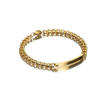 Unisex Titanium Steel Curved Plate Rose Gold Plated Bracelet - www.Shopthatapp.com