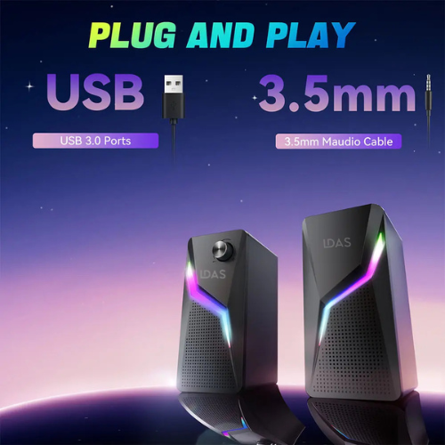 LDAS Computer Speakers for Desktop Monitor, USB/USB-C Powered PC Speakers - www.Shopthatapp.com
