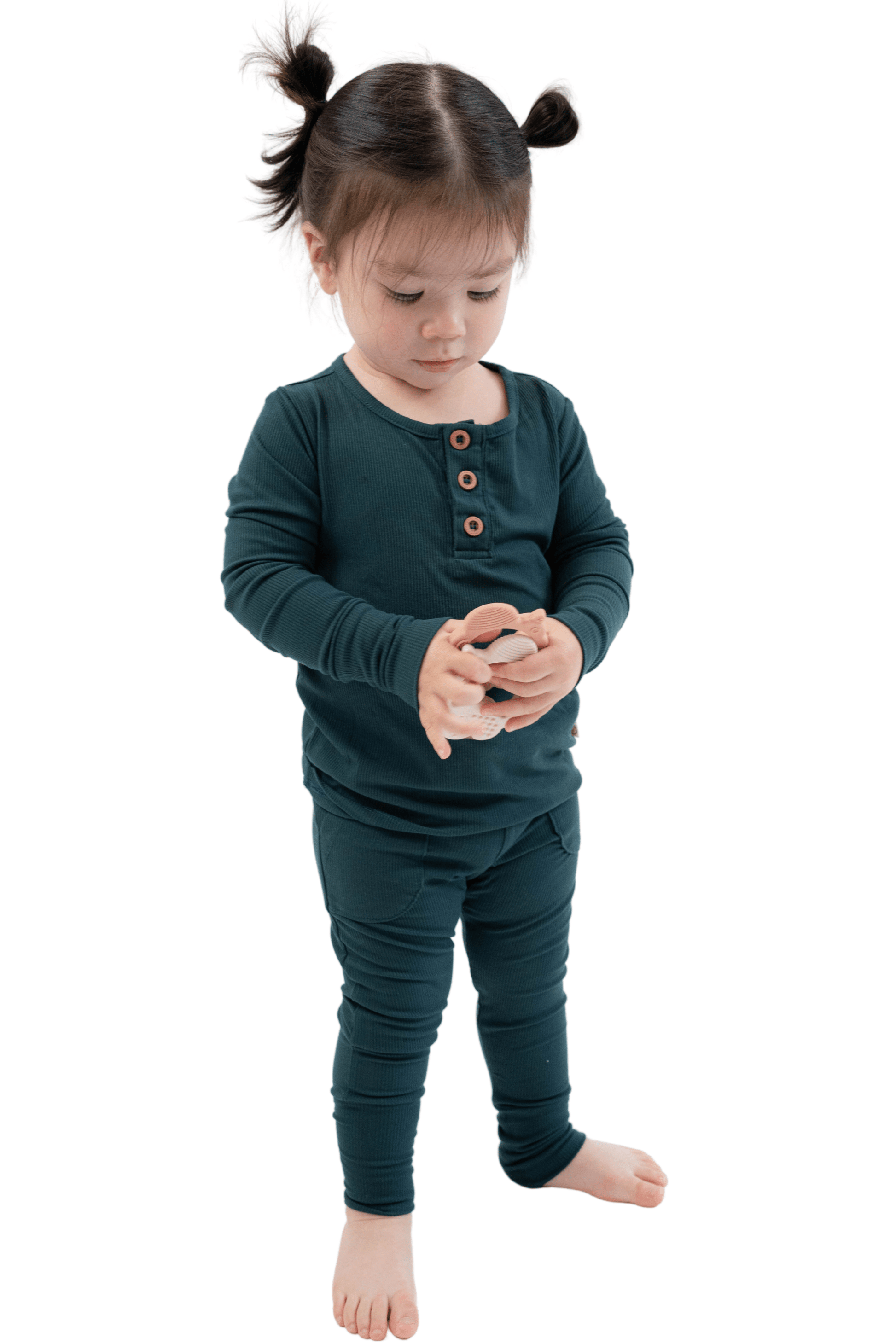 Forest Green Ribbed PJ Set - www.Shopthatapp.com