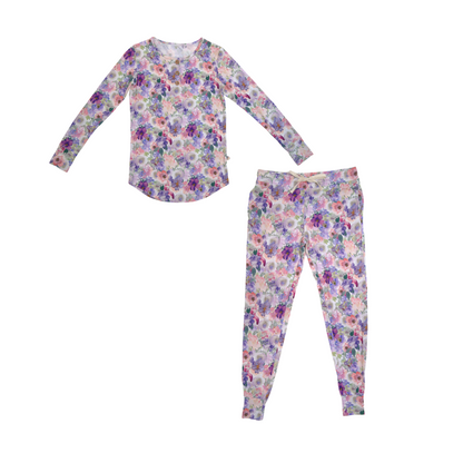 Ensemble pyjama pour maman adulte à fleurs de lilas