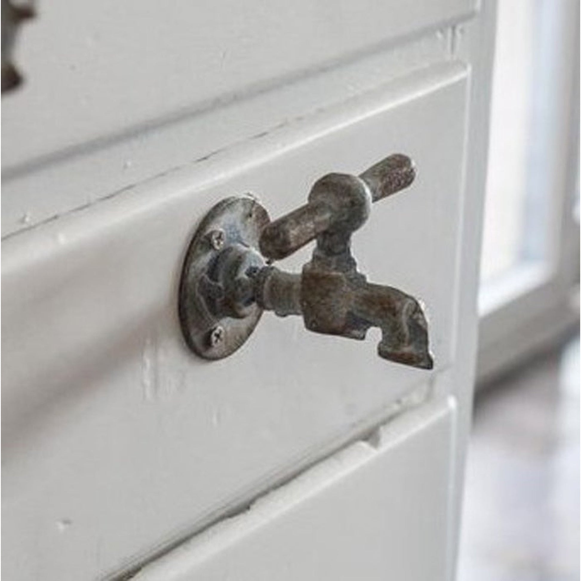 Classic Water Faucet Iron Pull, Rustic Finish - www.Shopthatapp.com