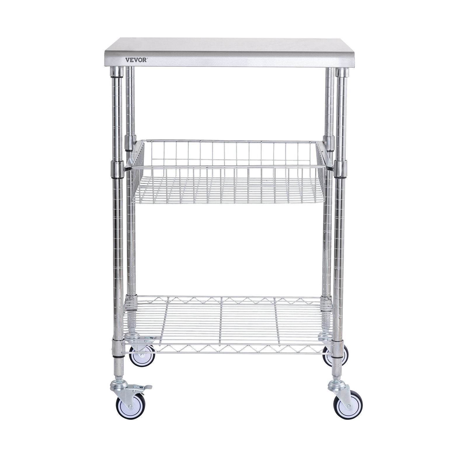 VEVOR 3-Tier Workbench Utility Cart for Kitchen Office - www.Shopthatapp.com #