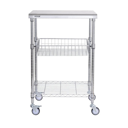 VEVOR 3-Tier Workbench Utility Cart for Kitchen Office - www.Shopthatapp.com #