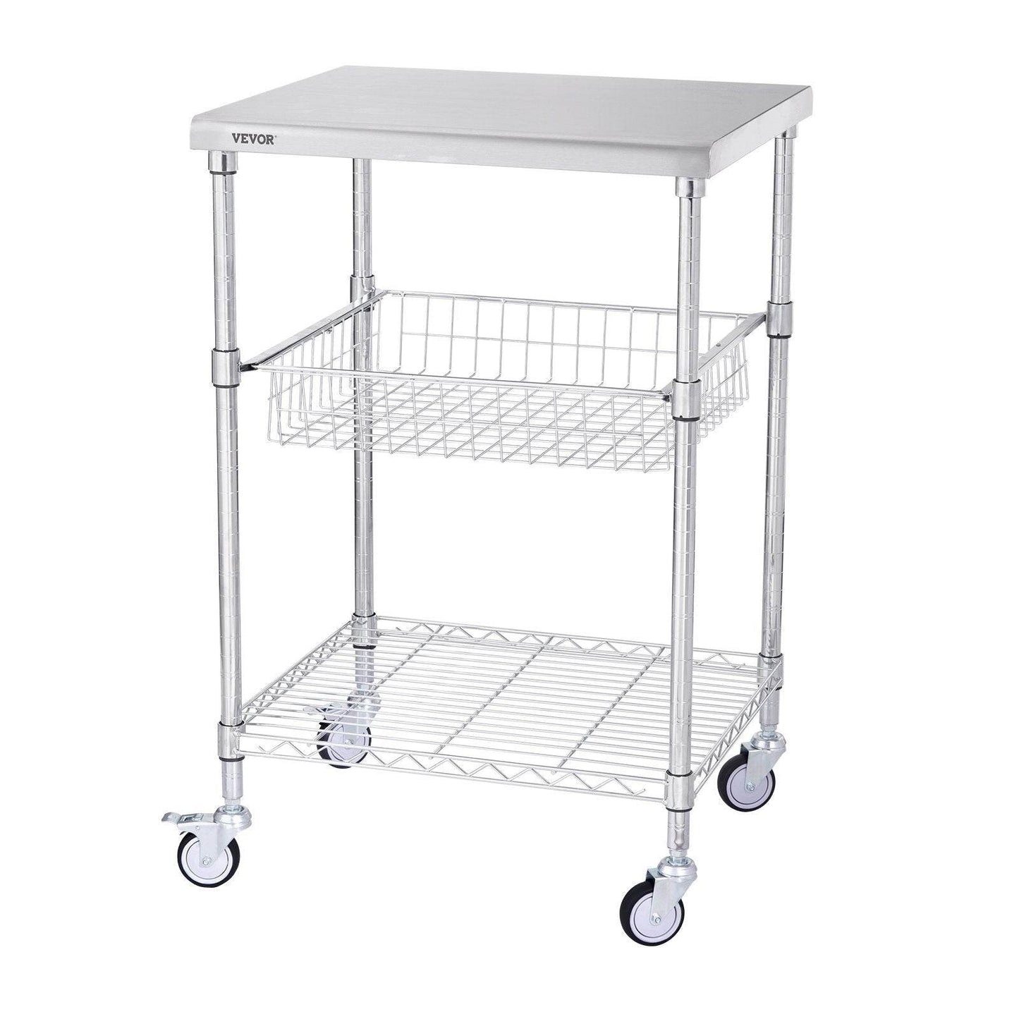 VEVOR 3-Tier Workbench Utility Cart for Kitchen Office - www.Shopthatapp.com #