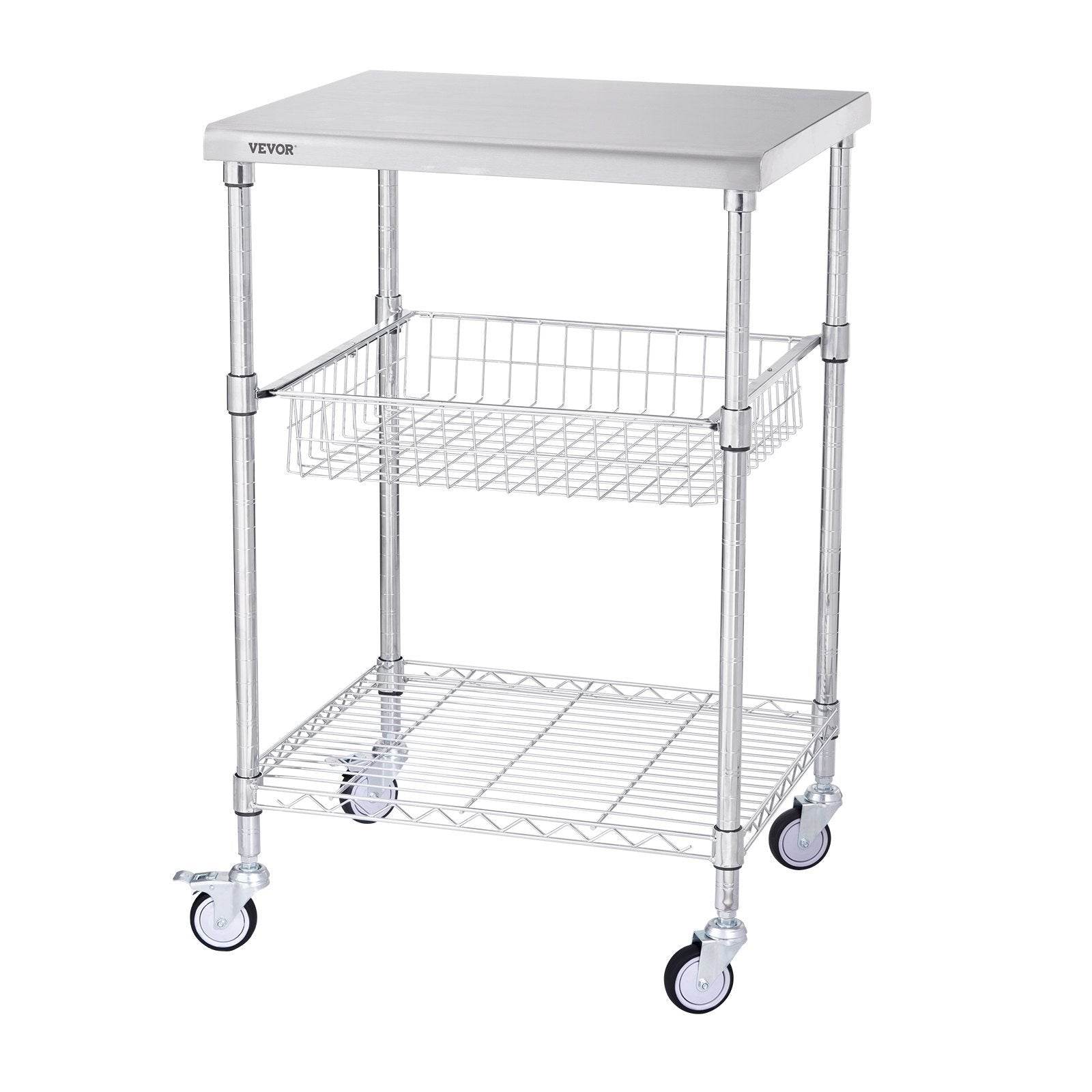 VEVOR 3-Tier Workbench Utility Cart for Kitchen Office - www.Shopthatapp.com #