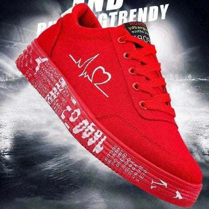 Valentine's Day Canvas Flats Lace-up Casual Shoes - www.Shopthatapp.com