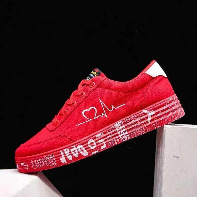 Valentine's Day Canvas Flats Lace-up Casual Shoes - www.Shopthatapp.com