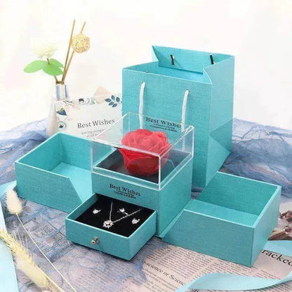 Valentine's Day Gift Rose Jewelry Box Set - www.Shopthatapp.com