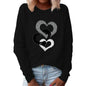 Valentine's Day Love Print Round Neck Long Sleeve Sweater - www.Shopthatapp.com