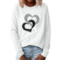 Valentine's Day Love Print Round Neck Long Sleeve Sweater - www.Shopthatapp.com