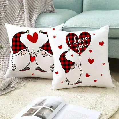 Valentine's Day Red Cartoon Letter Series Peach Skin Sofa Pillowcase - www.Shopthatapp.com