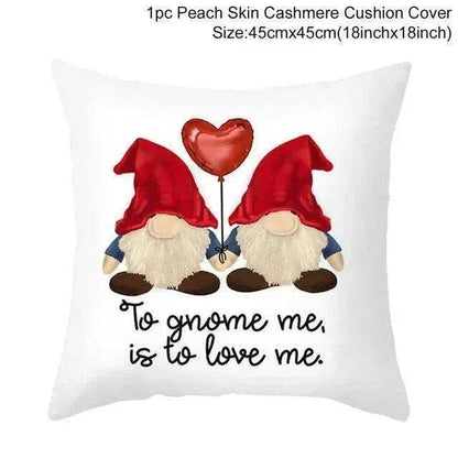Valentine's Day Red Cartoon Letter Series Peach Skin Sofa Pillowcase - www.Shopthatapp.com