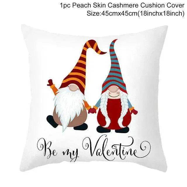 Valentine's Day Red Cartoon Letter Series Peach Skin Sofa Pillowcase