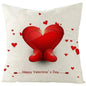 Valentine's Day Red Heart Linen Pillowcase - www.Shopthatapp.com