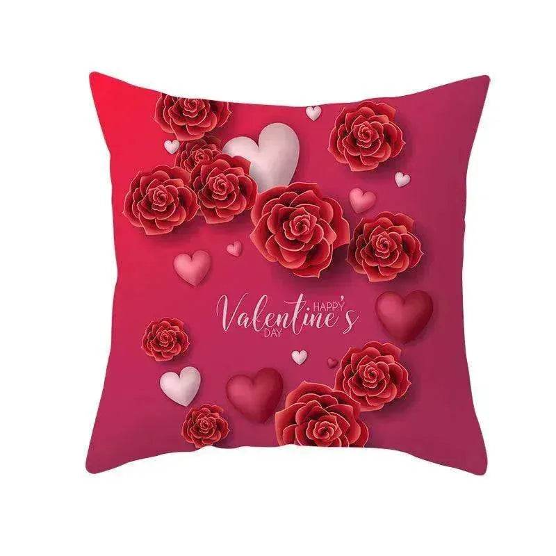 Valentine's Day Red Heart Linen Pillowcase - www.Shopthatapp.com