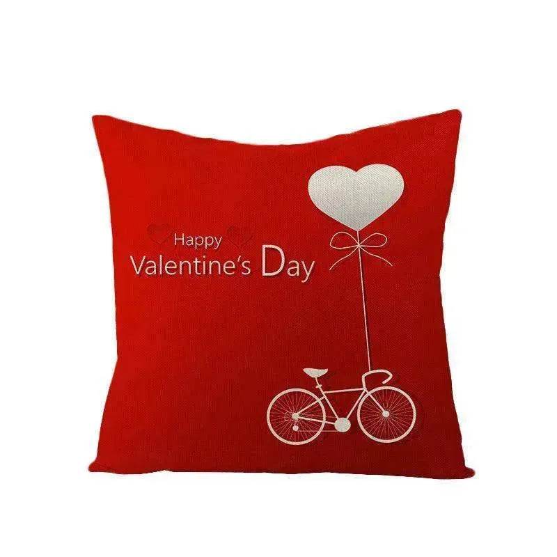 Valentine's Day Red Heart Linen Pillowcase - www.Shopthatapp.com