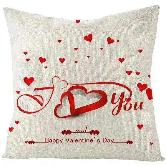 Valentine's Day Red Heart Linen Pillowcase - www.Shopthatapp.com