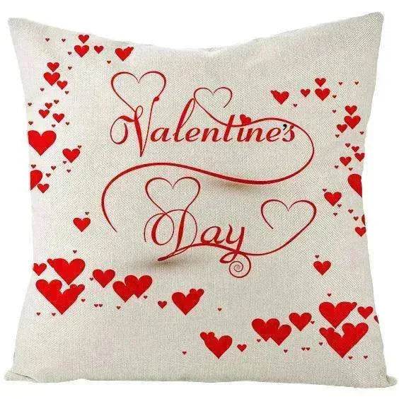 Valentine's Day Red Heart Linen Pillowcase - www.Shopthatapp.com