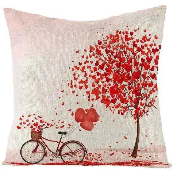 Valentine's Day Red Heart Linen Pillowcase - www.Shopthatapp.com