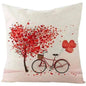 Valentine's Day Red Heart Linen Pillowcase - www.Shopthatapp.com