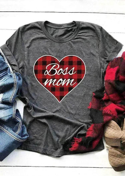 Valentine's Day Women's Top Printed Round Neck Short Sleeve - www.Shopthatapp.com