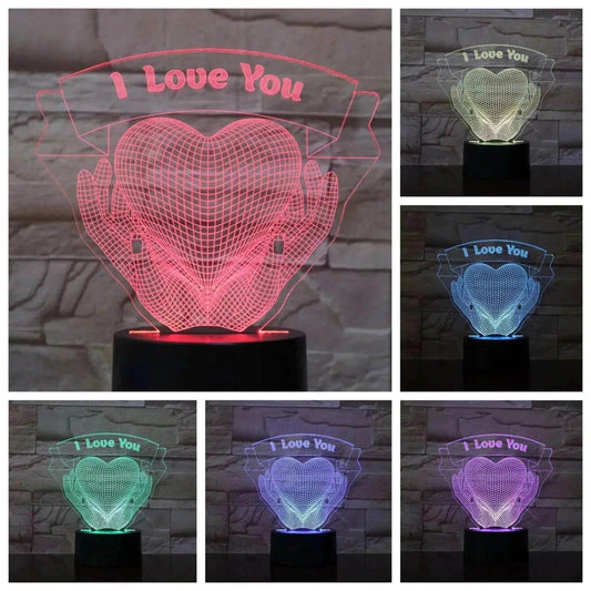 Valentines Day Gift Hands Holding Love 3D Night Light - www.Shopthatapp.com