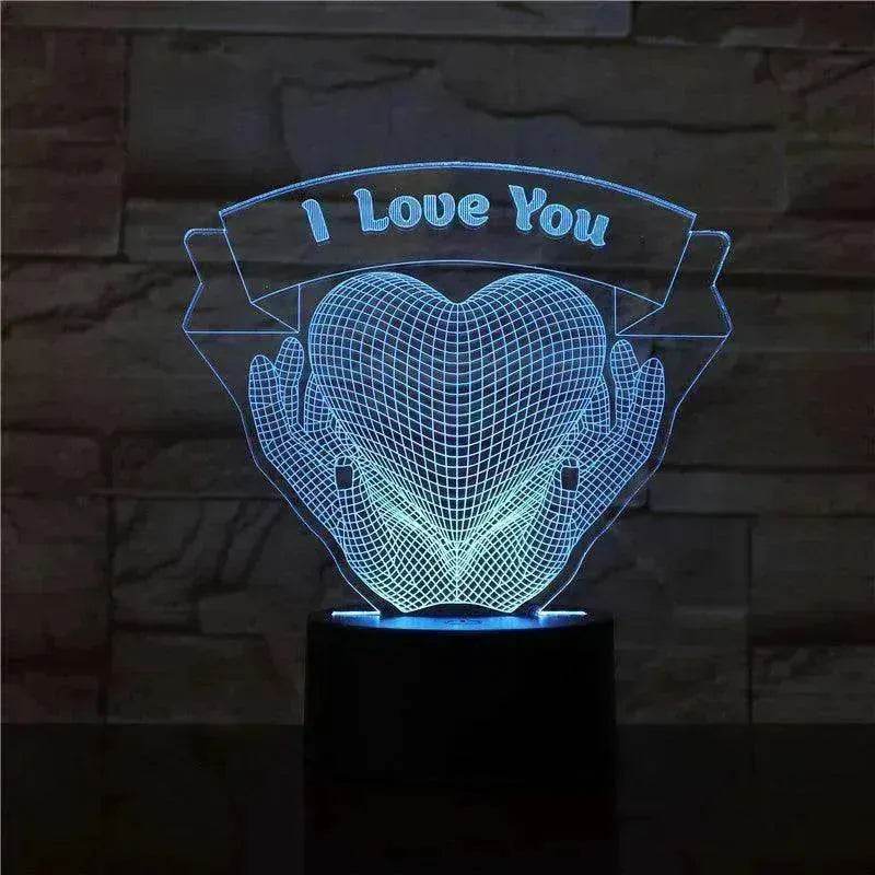 Valentines Day Gift Hands Holding Love 3D Night Light - www.Shopthatapp.com